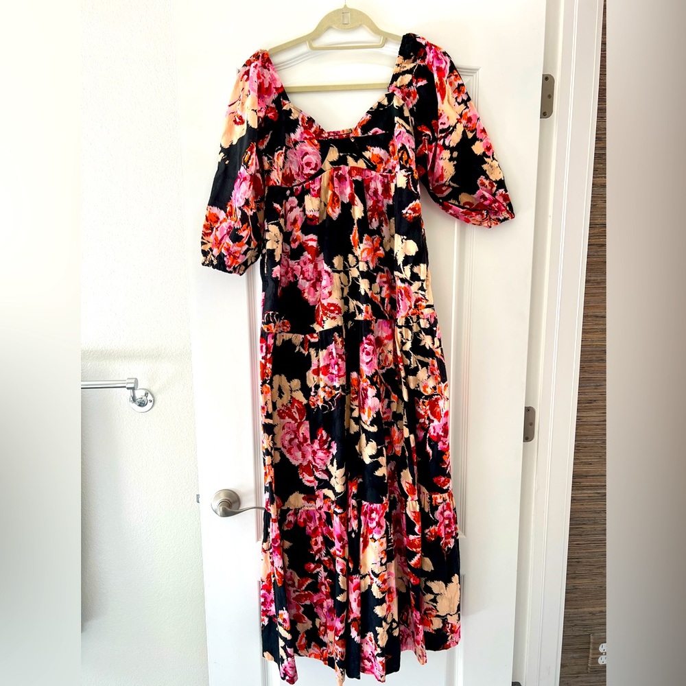 Anthropologie floral print maxi dress